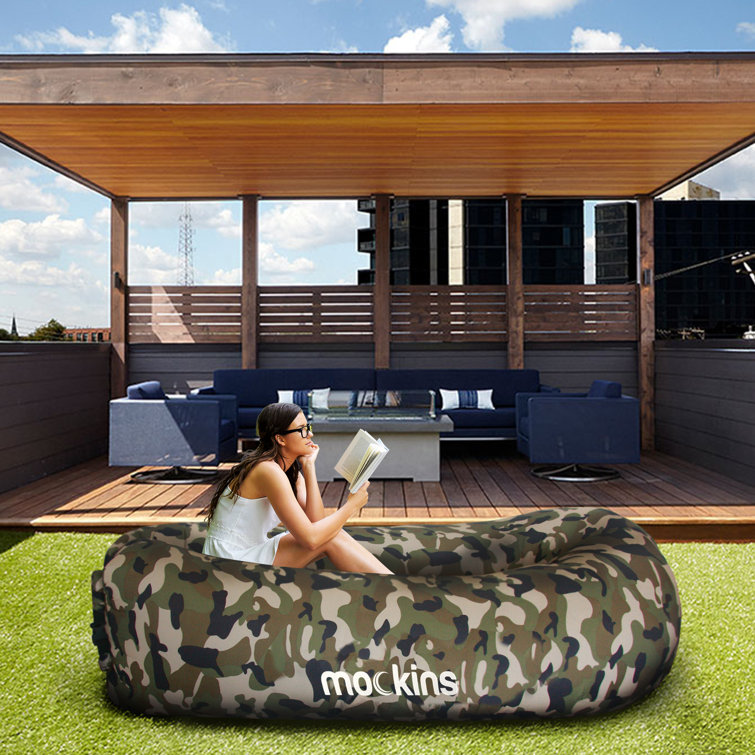 Mockins Inflatable Lounger Air Sofa with Pockets and Attached Travel